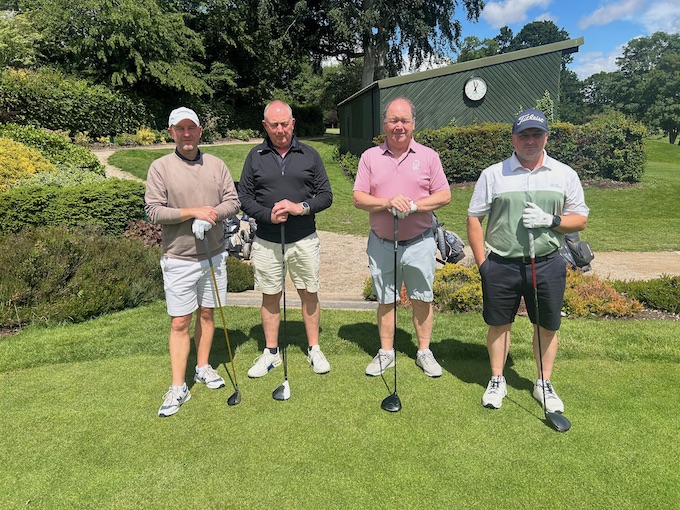 A four-ball on the first tee at Olton